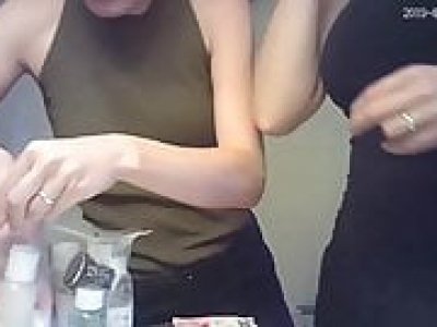 Ladies hidden cam bathroom