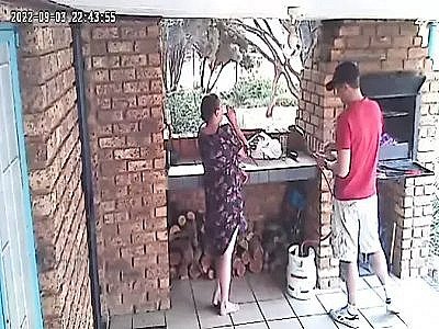 Cheating whore wife caught on cc tv