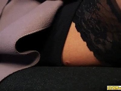 Femdom cfnm girl goes down on dick