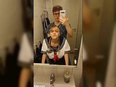 Little chubby sailor girlfriend fucked in the bathroom