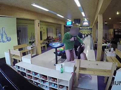 HUNT4K. Couple is tired of bowling, man wants money, girl