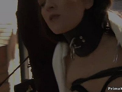 Gagged curvy Spanish whore drilled outdoor HD