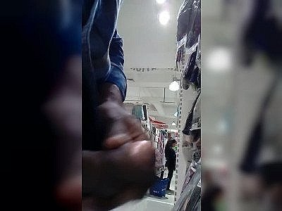 Cock flash to slut at the shop