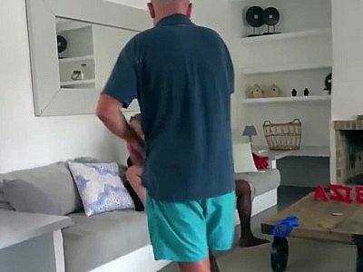 Slim French screw hardly 2 dicks