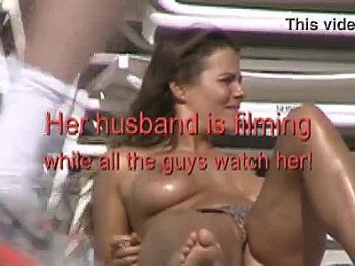 Exhibitionist Bride &num;42 - Husband Dares Heather To Tease At Non Nude Beach&ex