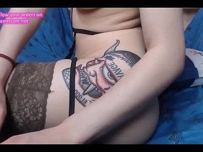 Beautiful young girl vagina play in stockings