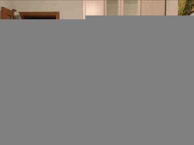 Lovely huge load on short brunette hair.