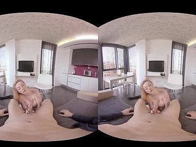 Hot blonde with huge tits VR