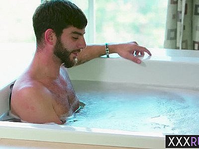 Naughty brunette Milf massage a friends huge hard dick HD