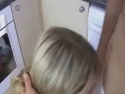 Busty blonde housewife nailed in kitchen
