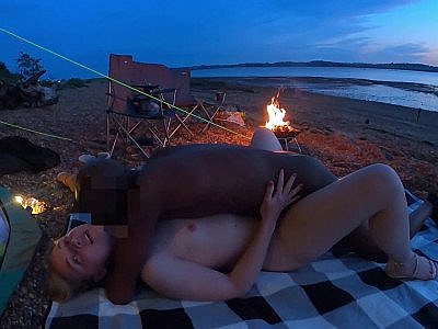 Young Blonde Hotwife Fucks Her Big black cock Bull While on Holiday