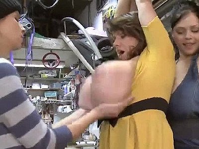 A threeway with big titty women play dirty