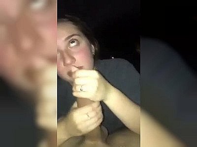 young girl slurping away on a huge white dick