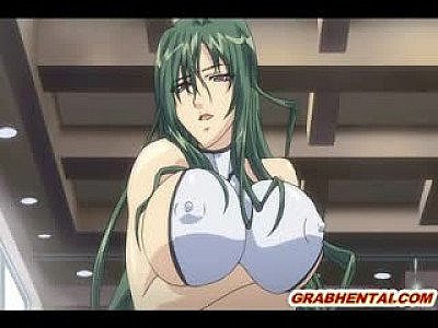 Pregnant hentai with big boobs drilled all hole by tentacles