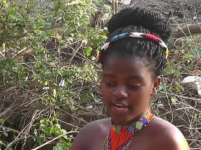 Topless African whores talking about... Something