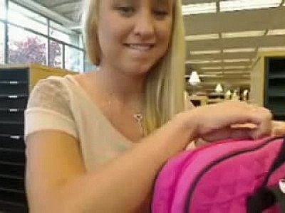 Young girl Exhibition Sextoy Squirt In Library