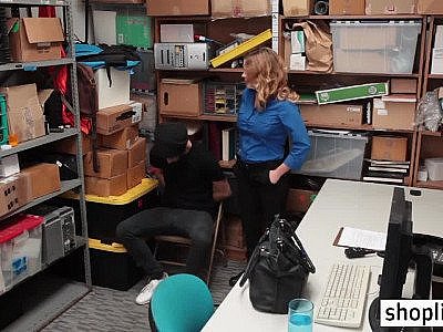 Naughty blonde Milf busted perverted guy with huge dick