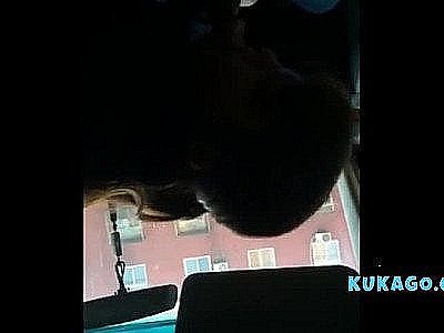 Korean slut playing with small dick in car
