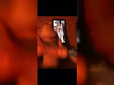 Stroking my big dick to hot slutty bride Adriana