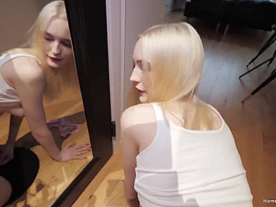 Beautiful blonde couldn't wait to blow and fuck his big cock